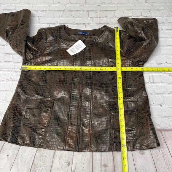 Susan Graver Women Full Zip Brown Jacket Size XL X-Large B334 -25 - Picture 2 of 16